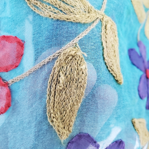 Barbeau 100% silk colourful floral skirt with embroidery size 8 - Picture 12 of 12